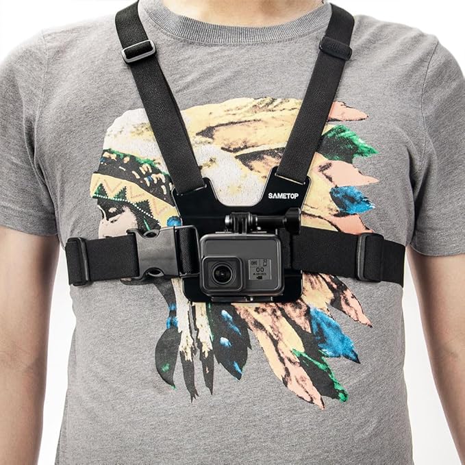 Head Mount Strap Chest Mount Harness Chesty Kit Compatible with GoPro Hero 13, 12, 11, 10, 9, 8, 7, 6, 5, 4, Session, 3+, 3, 2, 1, Hero (2018), Fusion, Max, DJI Osmo Action Cameras