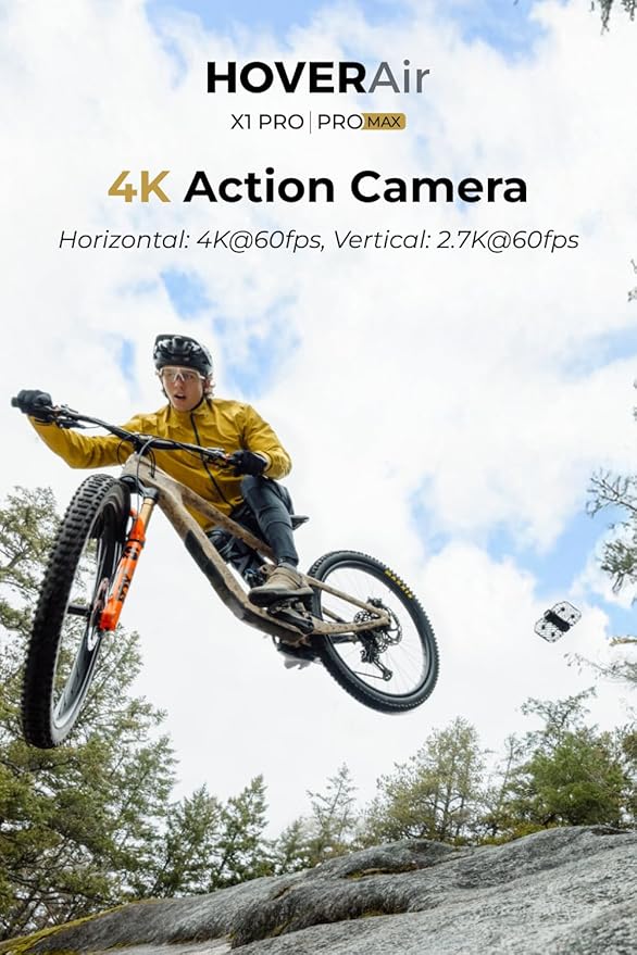 HOVERAir X1 PRO 4K Action Flying Camera, Foldable Drone with Camera with 42 KM/H Follow Speed, 10+ Fully Automatic Flight Modes, Fly Anywhere with OmniTerrain, SmoothCapture 2.0(Basic Combo)
