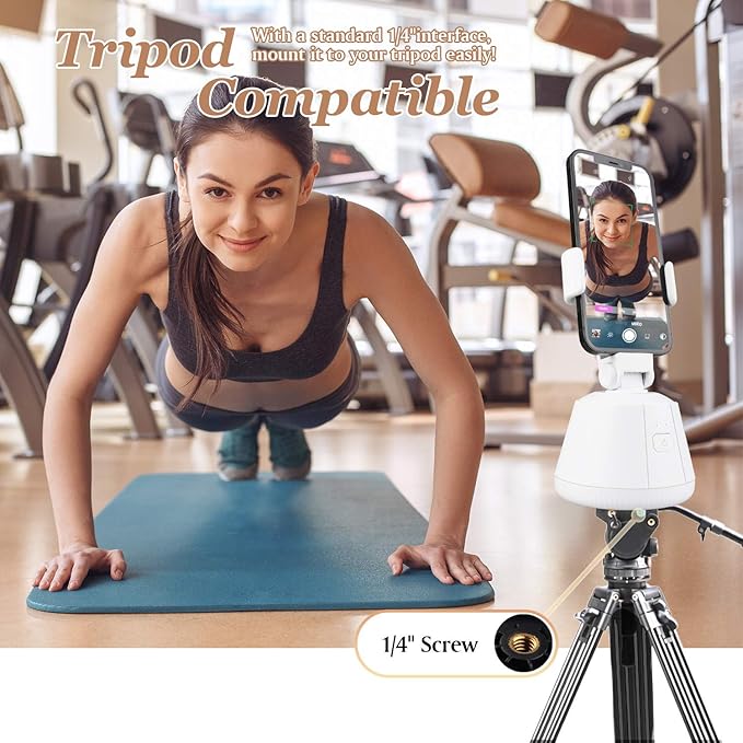 Smartphones Gimbal Stabilizer, 360° Rotation Smart Tracking Holder, Face Object Shooting Selfie Stick Mount for Tripod, Suit for Photographing Vlog Videos Shooting (White)