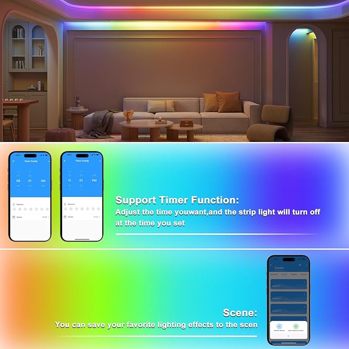 PAUTIX SP608E SPI Pixel LED Controller with 8 Signal Outputs,Work with RGB Smart IC COB LED Strips,Built-in Mic/AUX Music Bluetooth for WS2811 LED Module Pixel Strip Light APP/Remote/Trigger Control