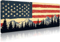 Extended Gaming Mouse Pad, Large Mouse Mat 3 mm Nature Rubber Base Mousepad with Stitched Edges, Non-Slip Desk Mat for Office Home Great Gift 31.5x11.8 Inch (USA Flag 3)