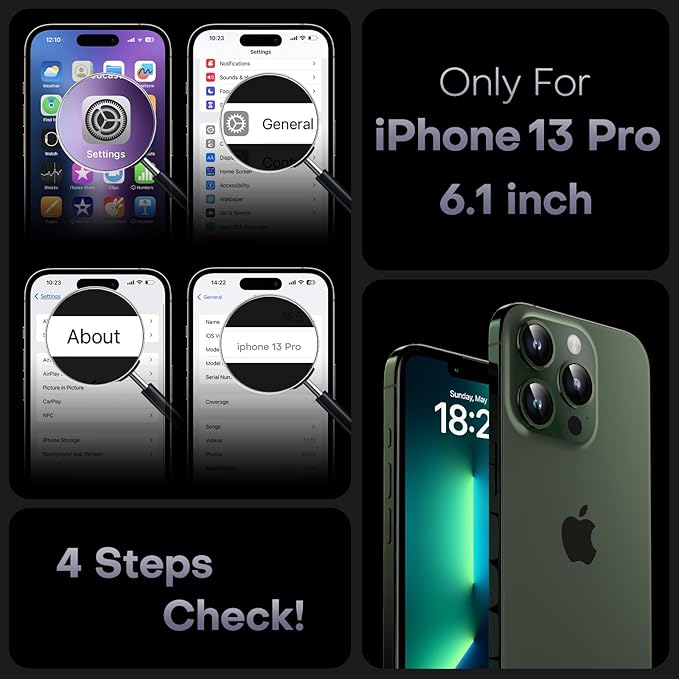 TOCOL Magnetic for iPhone 13 Pro Case Upgraded Full Camera Protection Compatible with Magsafe Drop Protection Translucent Matte Back Bumper Phone Cover 6.1-Inch, Alpine Green