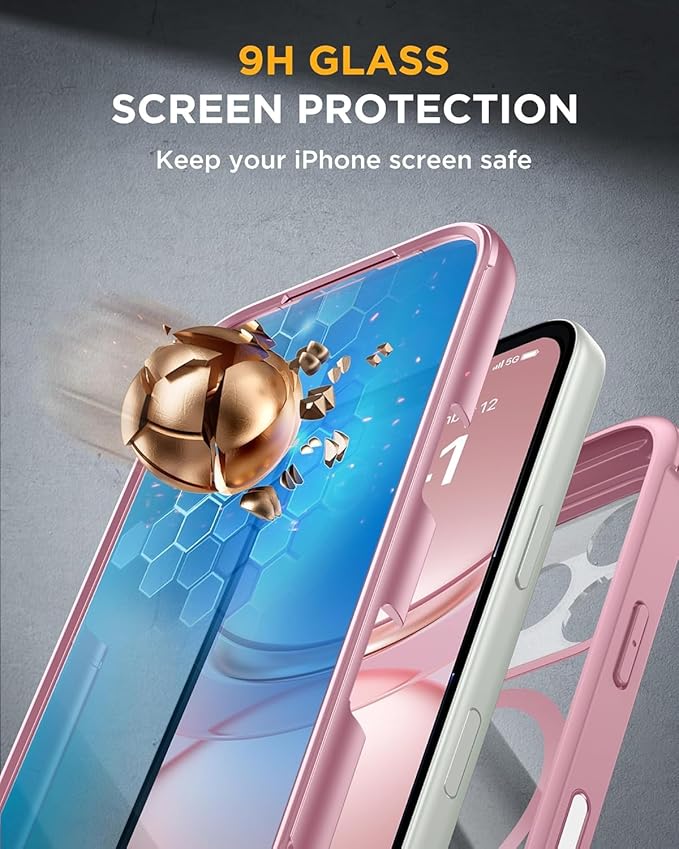 Miracase for iPhone 17 Pro Max Case 6.9" Full-Body Phone Case with Built-in Glass Screen Protector& Full Camera Protector,[Magnetic with MagSafe] Drop Proof 17 ProMax Cover, Lilac