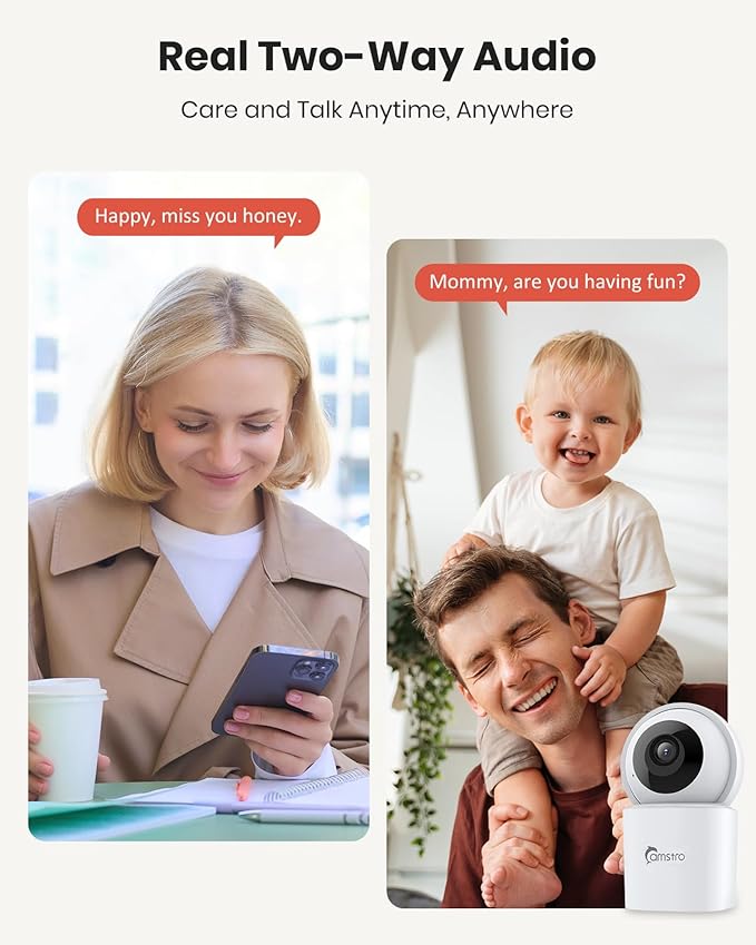 Pet Camera 5MP Indoor Security Camera with Phone App, 360° Pan/Tilt AI Motion Tracking for Dogs/Pets/Baby, 2.4/5GHz WiFi, 2-Way Audio, Night Vision, SD/Cloud Storage, Compatible with Alexa