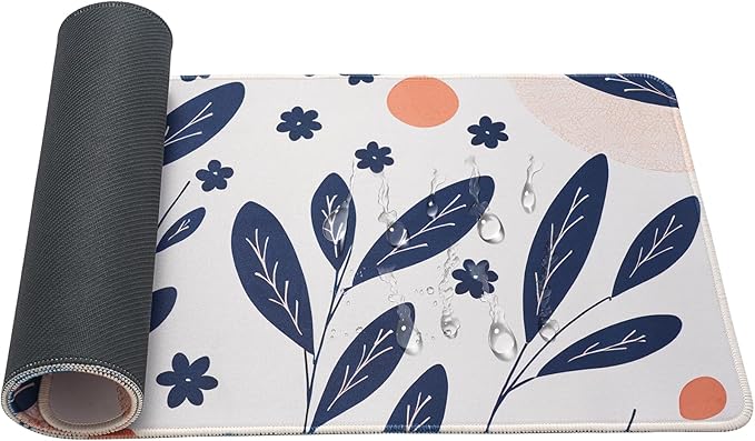 Leaf Mouse Pad,Large Mouse Pad, Soft Rubber Base, Non-Slip Surface,31.5x11.8x0.12inch Long Computer Keyboard Mouse Mat,Office Desk Mat,Gaming Mousepad