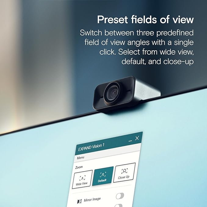 EPOS Expand Vision 1, 4k USB Webcam Microsoft Teams and Zoom Certified with Noise Canceling Microphone, Easy Setup, Portable for PC and Meetings, HD Video, Webcam for Video Conferencing and Business