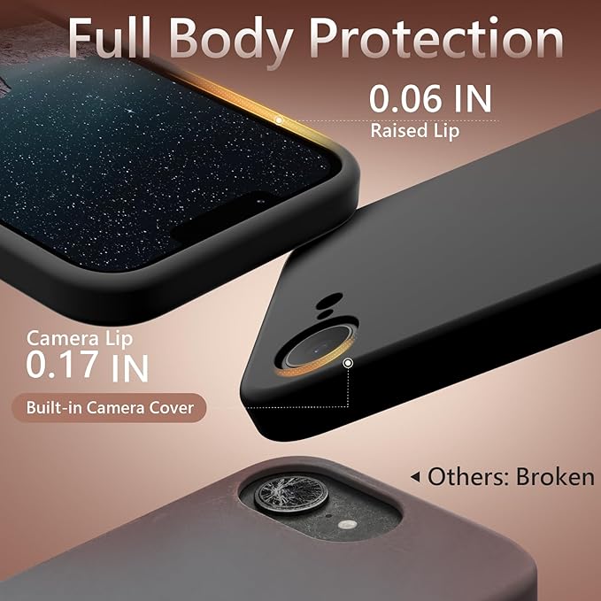 FireNova Magnetic for iPhone 17e Case/iPhone 16e Case, Compatible with MagSafe, [Silicone Camera Protection] Microfiber Lining Phone Case, 6.1", Space Gray