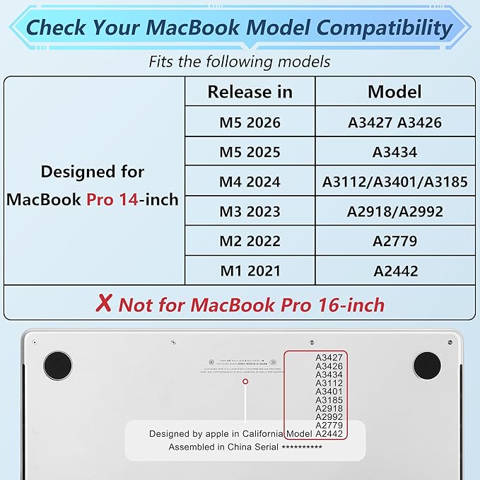 May Chen for 2026 MacBook Pro 14-inch M5 M4 M3 M2 M1 Pro/Max Chip, Release 2026 2025-2021, Model A3427 A3426 A3434 A3112 A3401 A3185, Plastic Hard Shell with Keyboard Cover, Flower Stars