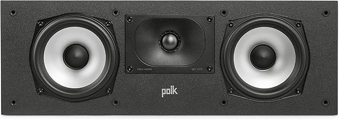 Polk Monitor XT30 Compact Center Channel Speaker - Hi-Res Audio Certified, Dolby Atmos & DTS:X Compatible, 1" Terylene Tweeter & Dual 5.25" Dynamically Balanced Woofer, Midnight Black