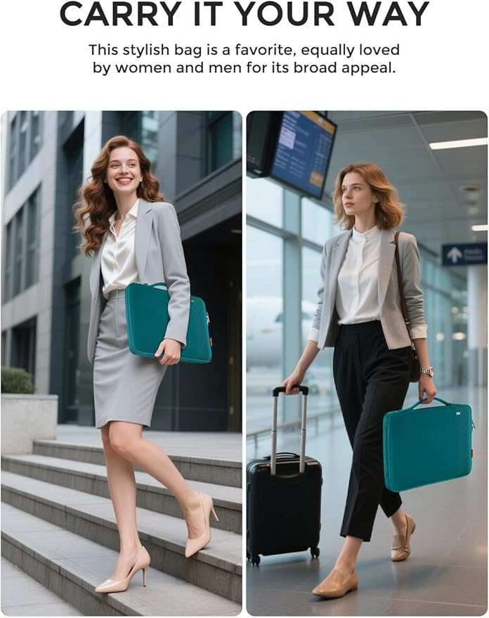 DOMISO Laptop Case Laptop Sleeve Cover Compatible with 15 inch MacBook Air M4/A3241 2025, M3/A3114,M2/A2941,15 inch MacBook Pro A1990 A1707,Compatible with Dell XPS 15 Plus with Small Case,Turquoise
