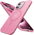 Magnetic for iPhone 12 Case/iPhone 12 Pro Case,[Compatible with MagSafe][Military-Grade Drop Protection][Anti-Yellowing]Shockproof Translucent Matte Cover for iPhone 12/12 Pro Phone Case,Pink