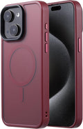 Tigowos Compatible with iPhone 15 Plus&iPhone 14 Plus Phone Case Fits MagSafe 10FT Drop Resistant Matte Skin Feeling Back Cover for iPhone 15 Plus&iPhone 14 Plus Phone Case，Red Wine