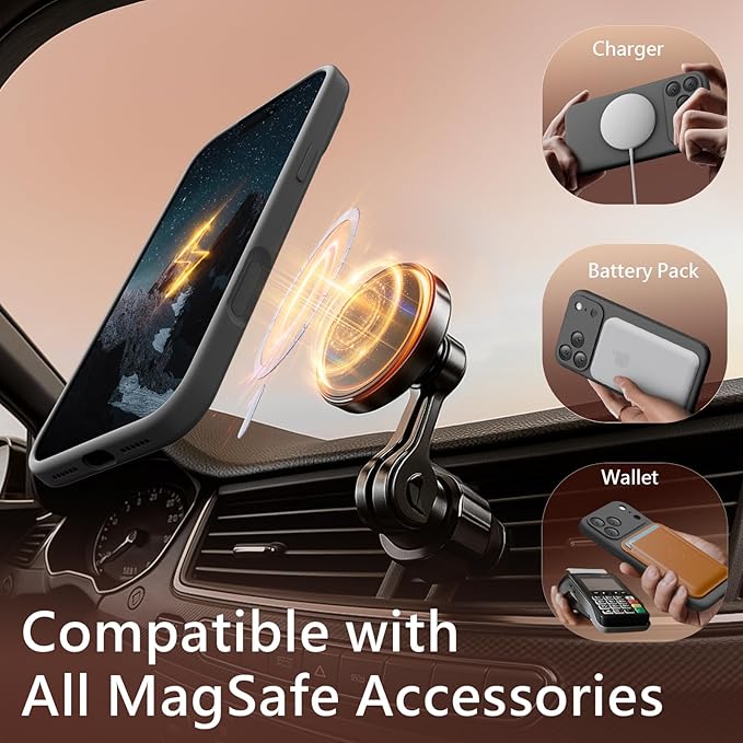 FireNova Magnetic for iPhone 17 Pro Max Case, Compatible with MagSafe, [Integrated Silicone Camera Control Button] [Camera Protection] Anti-Scratch Microfiber Lining Phone Case, 6.9", Space Gray