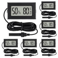 6Pcs Mini Digital Thermometer Hygrometer Gauge with Probe Sensor LCD Display Meter Indoor Temperature Humidity Fahrenheit Meter for Incubator Reptile Plant Tank Garden ℉