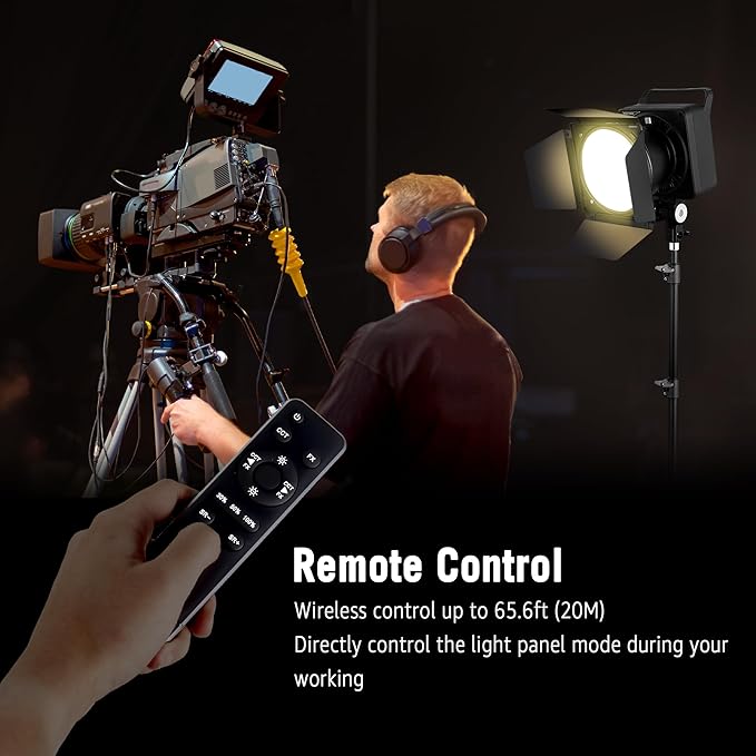 NiceVeedi 125W RGB Professional Cob Video Light with Bowens Mount, 3000K-10000K Studio Light with IR Remote Control, CRI 97+, 9 Effects Continuous Lighting for Video Recording/Photography/Filmmaking