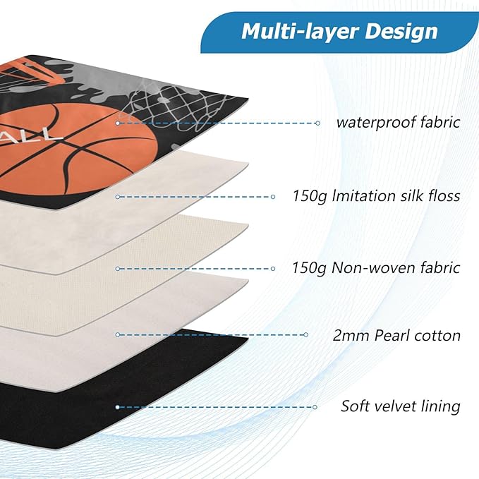 Cute Laptop Sleeve 13 inch Basketball Sport Laptop Bag 14 inch Waterproof Computer Bag for Women Laptop Accessories Computer Cover Bag for Tablet Men