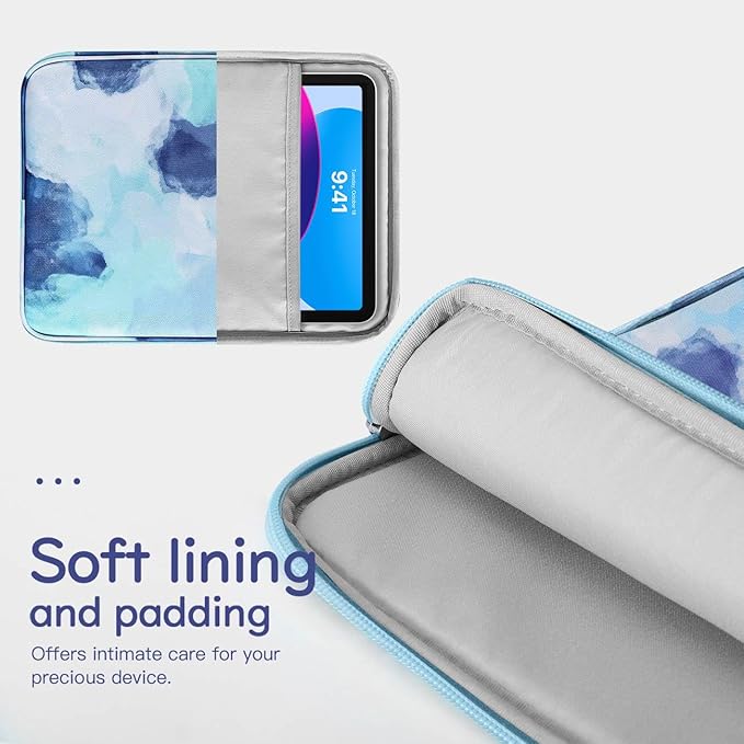 Dadanism 9-11" Tablet Sleeve Bag Carrying Case for iPad (A16) 11th Gen 11", iPad 10th Gen 10.9" Air 5/4, iPad Air M4/Pro 11", iPad 9/8/7th, Galaxy Tab A11+ Plus 11", Remarkable 2 10.3",Graffiti Blue