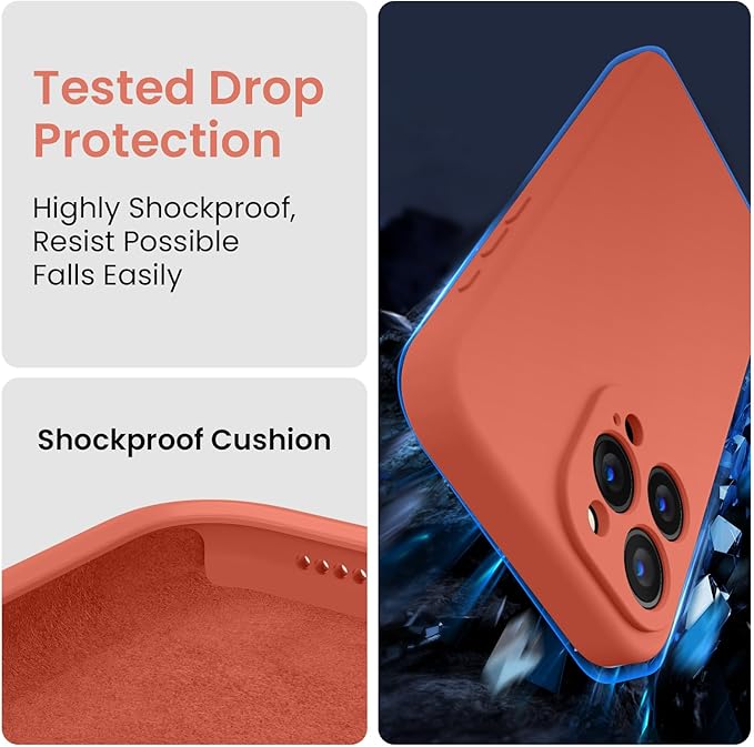 FireNova Designed for iPhone 15 Pro Case, Silicone Upgraded [Camera Protection] Phone Case, Soft Anti-Scratch Microfiber Lining Inside, 6.1 inch, Pink Pomelo