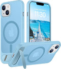 Magnetic Compatible with iPhone 14 Case/iPhone 13 Case,[Built-in Invisible Kickstand][Compatible with MagSafe][Military Grade Shockproof] Slim Translucent Matte Phone Case for iPhone 14/13 6.1"