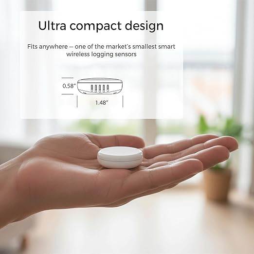 Disc Maxi with Alerts Thermometer Hygrometer, Smart Humidity Temperature Sensor with App Notification Alert, Unlimited Data Storage Export, Remote Monitor for Room Greenhouse Incubator Wine Cellar