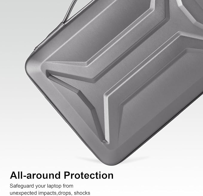 DOMISO 17-17.3 Inch Laptop Hard Case, Waterproof Shockproof Hard Shell Protective Laptop Sleeve with Handle for Dell XPS 17/Lenovo IdeaPad/Acer Aspire/HP Envy 17/LG gram 17, Silver