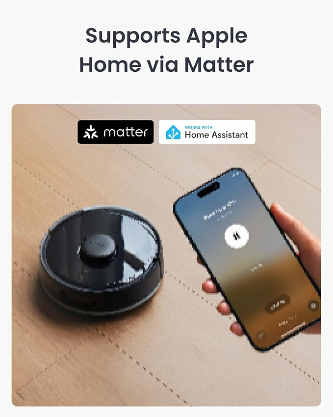 SwitchBot K11+ Robot Vacuum & Mop with Matter, 6000Pa Suction, 90-Day Hands-Free Self-Emptying, LDS Navigation, 3.6″ Ultra-Slim, Anti-Tangle for Pet Hair, Works with Alexa, Google Home, Apple Home