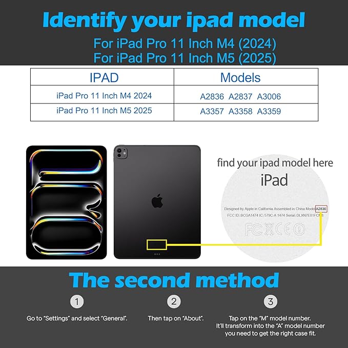 Gexmil Genuine Leather Case for iPad Pro 11 Inch (M5/M4) 2025/2024 with Pencil Holder,Protective Shockproof Leather Smart Folio Cover Adjustable Stand Auto Sleep/Wake Anti-Slip,Yellow Brown