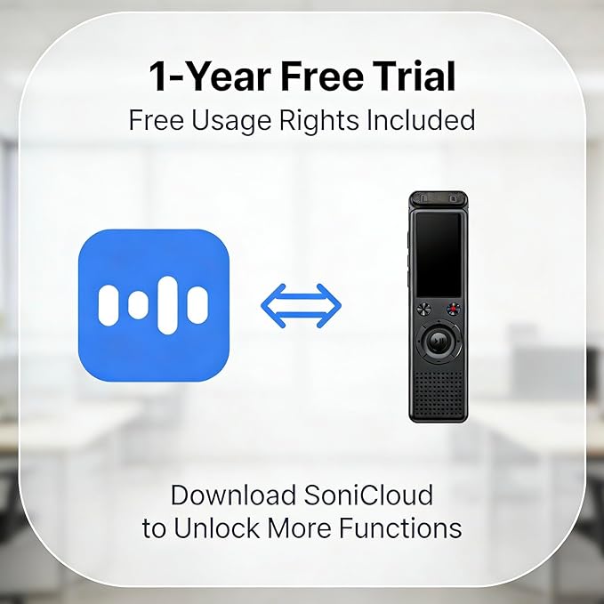 AI Voice Recorder, Transcribe & Summarize with AI, App Control, AI Note Taker for Meeting & Lecture, Support 152 Languages, Voice Activated Recorder with Playback, Black