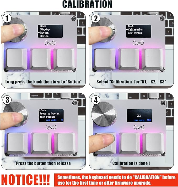 BTXETUEL SayoDevice OSU O3C Rapid Trigger Hall Switches Magnetic Linear Switches Keyboard with Knob and Screen,Copy Paste,Shotcut,Macro Hotswap Mini Keypad.…