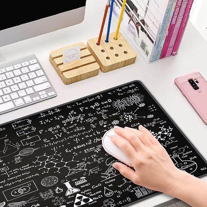 Science Formulas Gaming Mouse Pad, Extended Large Mouse Mat Desk Pad, Big Computer Keyboard Desk Pad, Stitched Edges Mousepad, 3mm Thick Long Non-Slip Rubber Base Mice Pad, 31.5 X 11.8 Inch