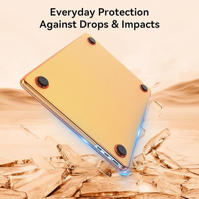 EooCoo Compatible with MacBook Air 15 inch Case M5 2026-2023 M4 M3 M2 A3448 A3241 A3114 A2941, 100% Match Official Color, Upgrade Matte, Anti-Scratch Protective Hard Shell for Mac Air 15.3, Orange