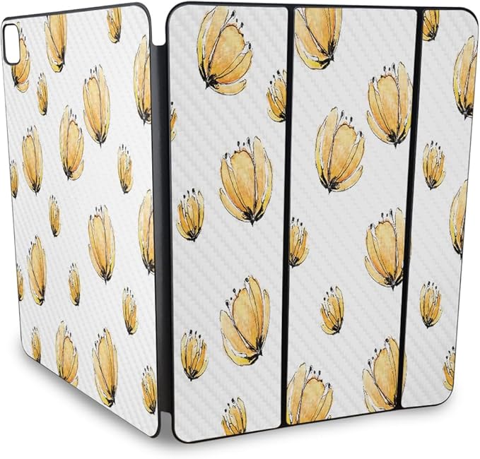 Carbon Fiber Skin Compatible with Apple Smart Folio for iPad Pro 13-inch (M4/M5) 2025 - Yellow Poppy - Premium 3M Vinyl Protective Wrap Decal Cover - Easy to Apply | Crafted in The USA by MightySkins