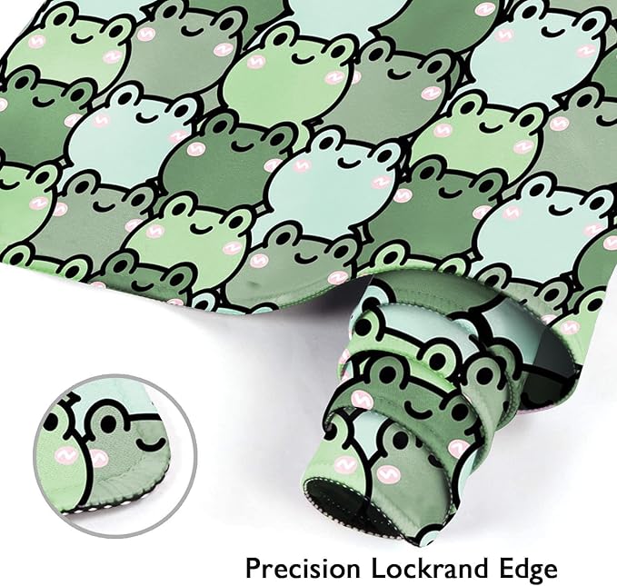 Arttown Green Cute Animal Mouse Pad Large Gaming Mat Kawaii Funny Frog Non-Slip Desk Pad Keyboard and Mouse Desk Mat for Gamer, Office & Home, 31.5 x 15.7 in
