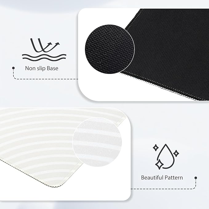 iCasso Big Desk Pad, XXL Extended Gaming Mouse Pad, Large Mouse Pad for Desk Rubber Base Mousepad with Stitched Edges, Keyboard Mouse Mat for Work, Game, Office, Home, Lines