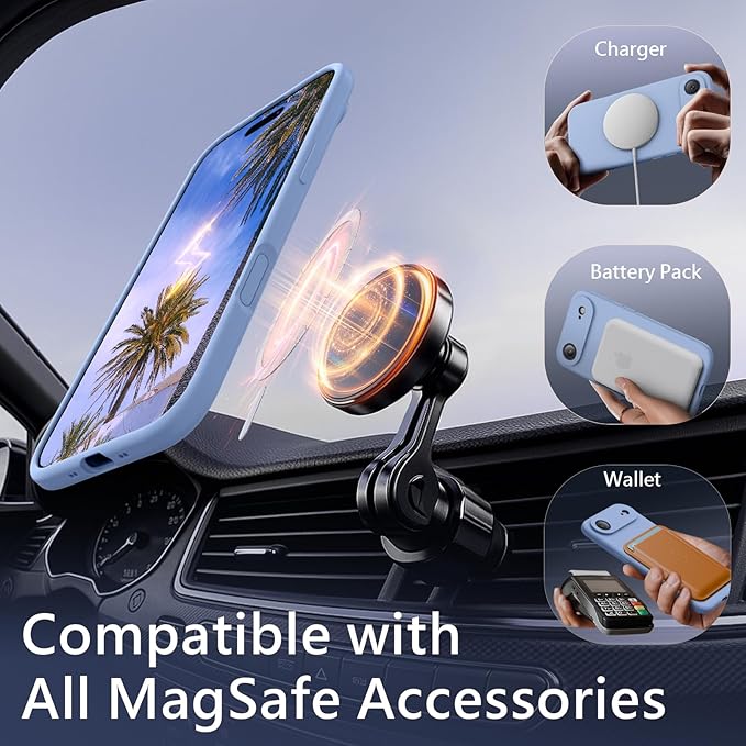 FireNova Magnetic for iPhone Air Case, Compatible with MagSafe, [Integrated Silicone Camera Control Button] [Camera Protection] Microfiber Lining Phone Case for iPhone 17 Air, 6.5", Light Blue