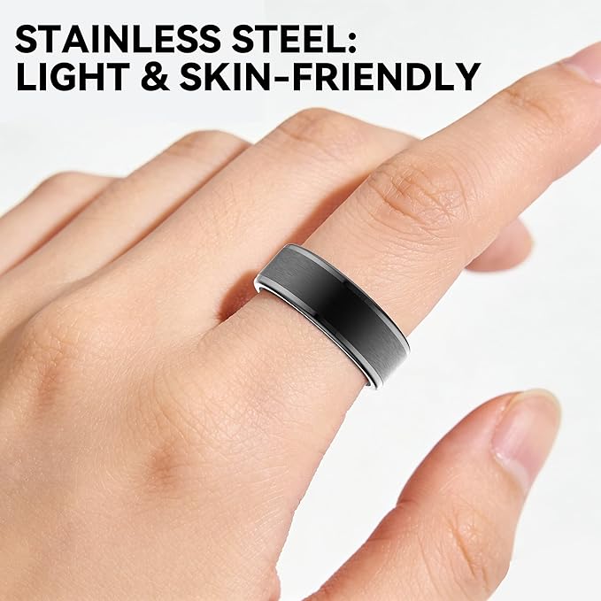 Smart Ring for Women Men,Fitness Ring with 24/7 Activity Tracking,Stress,Sleep Monitoring,No APP Subscription Fees,Compatible with iOS & Android, HarmonyOS Black, 11#