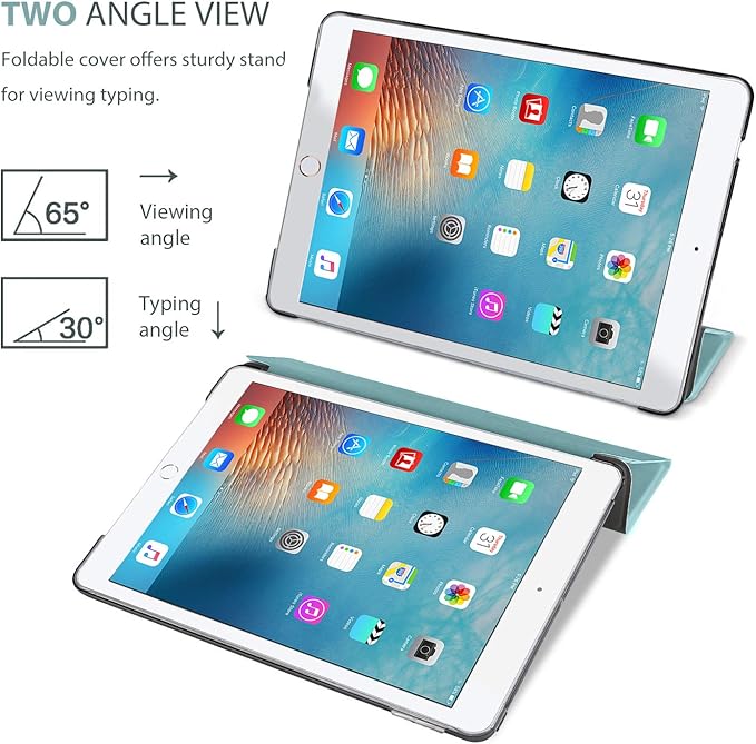 ProCase Smart Case for iPad Pro 9.7 Inch 2016, Ultra Slim Lightweight Stand Smart Case Shell with Translucent Frosted Back Cover for iPad Pro 9.7 Inch (A1673 A1674 A1675) -Teal