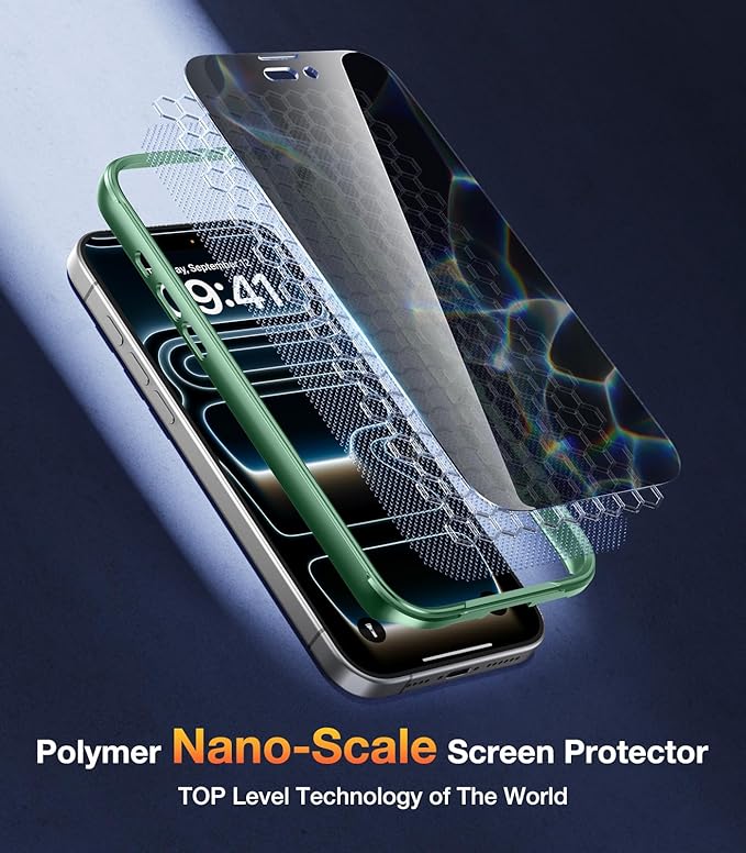 Diaclara Magnetic Designed for iPhone 17 Pro Max Case Full Body Bumper,[Compatible with MagSafe] Military Drop Proof Cover with Built-in Privacy Screen Protector,Green