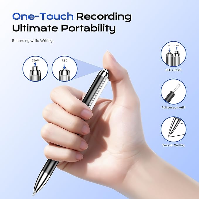 64GB Voice Activated Recorder Device - Qunifyed Digital Voice Recorder with AI Noise Reduction, Portable Recording Device for Meetings, Interviews, Lectures, Work