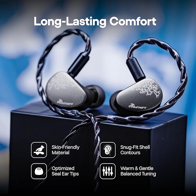 Linsoul Kiwi Ears Cadenza II 10mm Titanium Driver in Ear Monitor, HiFi Wired IEM Earphones with KARS 2.0, Precise Tonal Balance, CNC Aluminum Faceplate for Musicians Audiophiles Gaming (Grey)