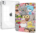 Cute Case for iPad Pro 11 Inch M4/M5 Chip 2024/2025 (A3357 A3358 A3359 A2836 A2837 A3006) with Pencil Holder, Shockproof Clear Back Cover Protector, Trifold Stand, Cute Animals