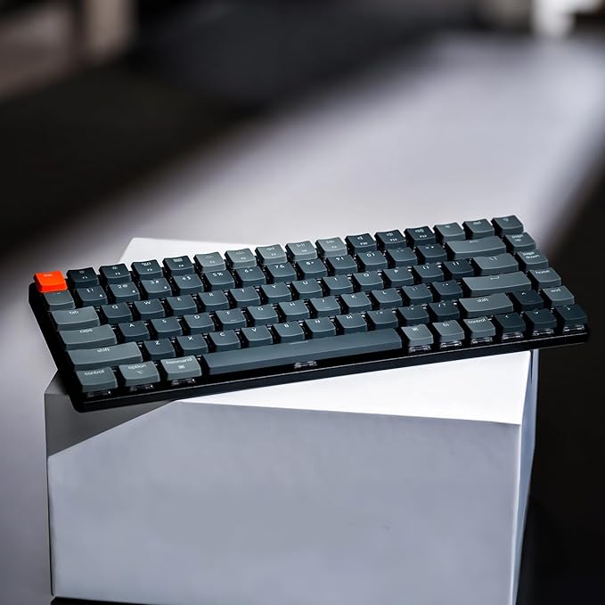 Keychron K3 Version 2, 84 Keys Ultra-Slim Wireless/Wired Mechanical Keyboard with White LED Backlit, Low-Profile Gateron Mechanical Blue Switch Compatible with Mac Windows