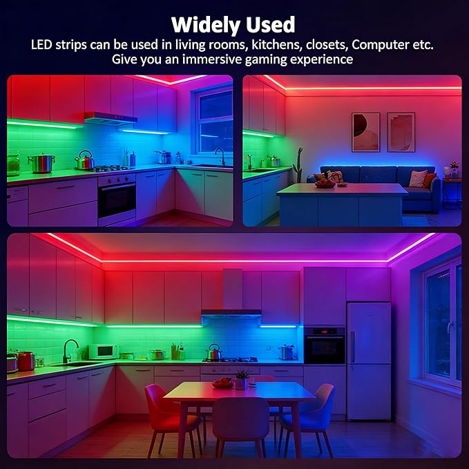 5V USB LED Strip Lights, 3.28FT 3Key COB Light Strip RGB, Short LED Strip Light, Flexible Bright 5V Led Strip for Under Cabinet, Kitchen, TV Backlight, Shelves, Displays and TV Lights