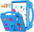 Dteck for iPad 9th/8th/7th Generation 10.2" Kids Case,Strawberry Panda Shockproof Rugged Lightweight Convertible Handles Stand Pencil Holder Kids Friendly Case for iPad 10.2" 2021/2020/2019,Sky Blue