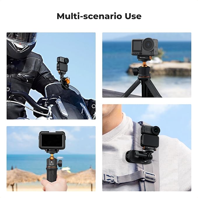 K&F Concept Magnetic Quick Release Mount Compatible with DJI Osmo Action 6/Osmo Nano, Aluminum Alloy Bracket Extension Base with 1/4” Screw Hole for Tripod, Selfie Stick, Action Camera Accessories