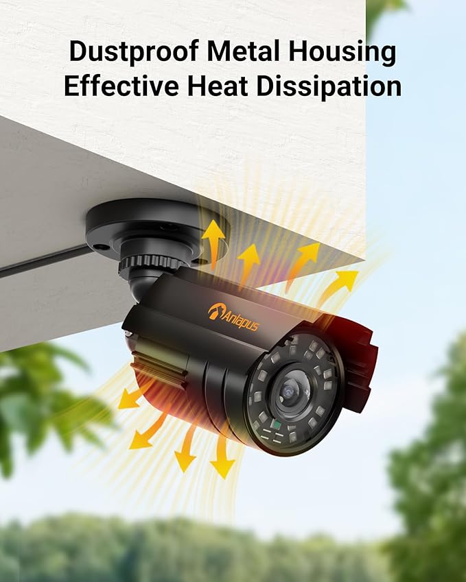 Anlapus 4-Pack 1080P Security Cameras for 2MP, 5MP, 4K Analog Surveillance DVR System, 80ft Night Vision, IP66 Weatherproof HD-TVI CCTV Bullet Camera for Indoor Outdoor
