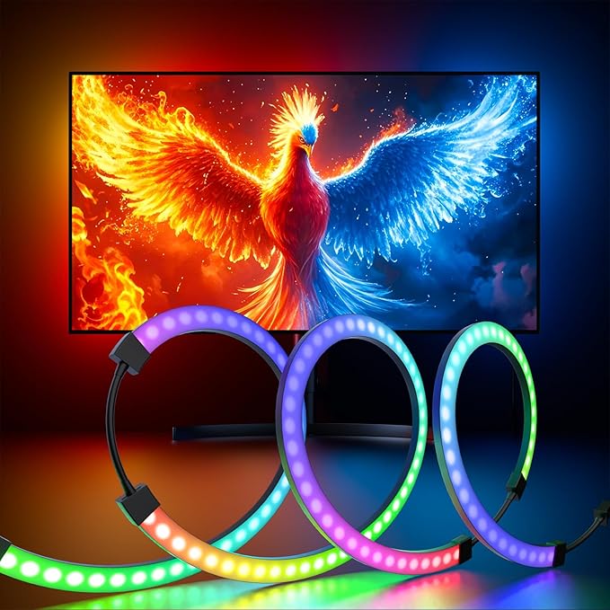 Monitor Backlight, Color Sync for 24-27 Inch Screen, USB Powered Ambient Lighting with Color Matching Software Compatible with Win10 and Above