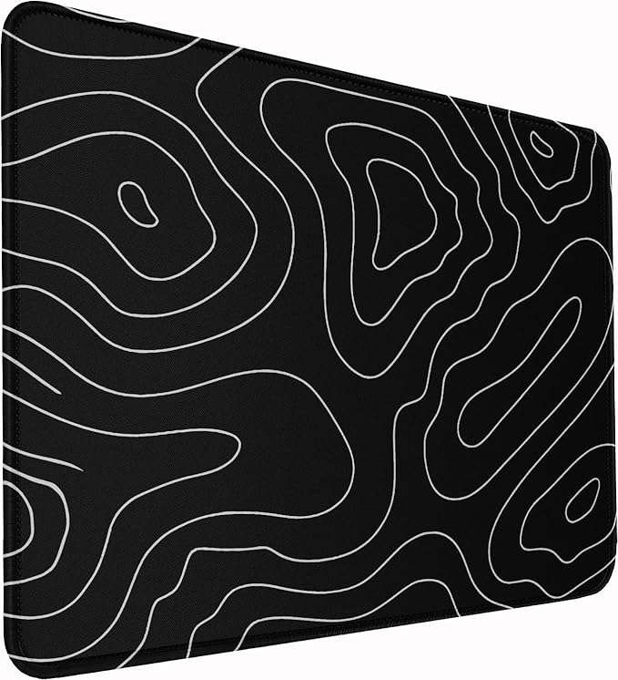 Mousepad, Large Gaming Mouse Pad with Double Stitched Edges, 14.9 x 11.7 inches Premium-Textured & Waterproof Mousepad, Nonslip Natural Rubber Base Mouse pad for Laptop,Computer, Office, Black White