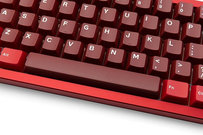KEEBMONKEY WOBKEY Zen 65 65% Quick Release Wireless Mechanical Keyboard with RGB, CNC Aluminum Case, Hot-Swappable, VIA Support, BT/2.4G/USB-C Gaming Keyboard for Mac/Windows (Ultra Red)