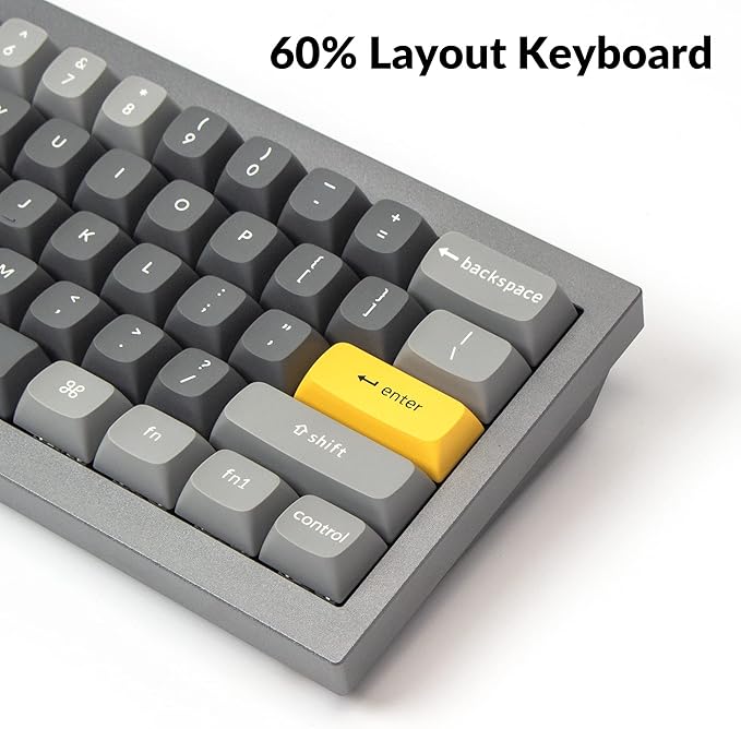 Keychron Q4 Wired Custom Mechanical Keyboard, QMK/VIA Programmable Macro, Full Aluminum, Hot-Swappable Gateron G Pro Brown Switch, 60% Layout Double Gasket Compatible with Mac and Windows - Blue